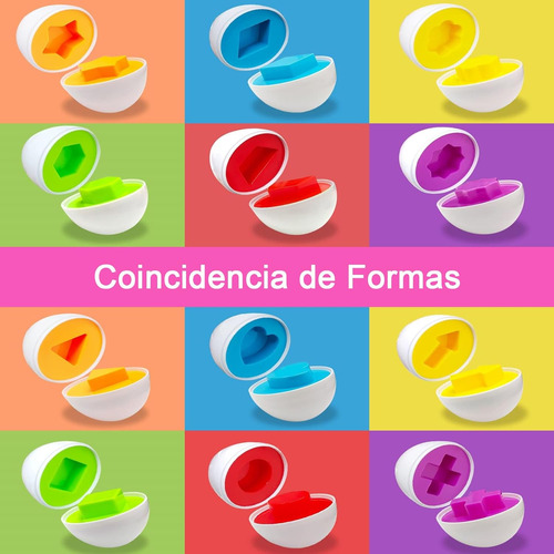 12 Huevos De Juguete, Material Educativo Preescolar, Juguete