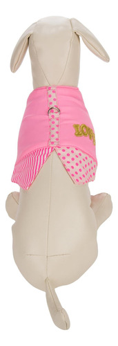 Cuecue Pet Pink Love Polka Dot Ahoque Free Arnés Con Correa, Rosa.