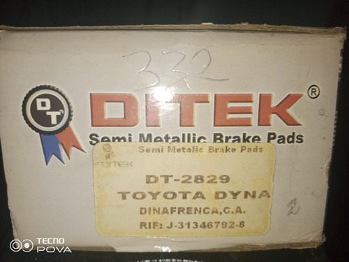 Pastilla De Freno Dt-2829 / Toyota Dina-delantera