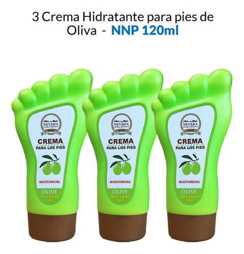 3 Crema Hidratante Para Pies De Oliva - Nnp 120ml