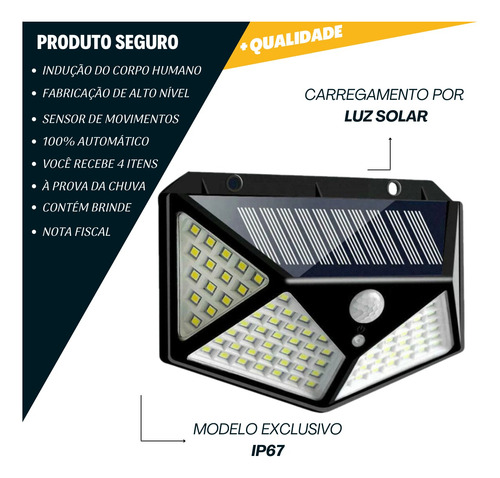 Kit 5 Refletor Residencial Automatico 40w Sensor Movimento