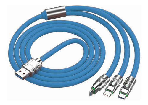 Cable Cargador 3 En 1 Compatible iPhone Microusb Tipo C 120w