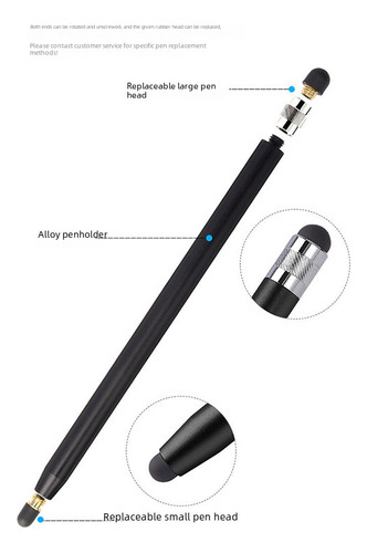 Pluma Stylus Doble Punta Goma Plata Para Apple