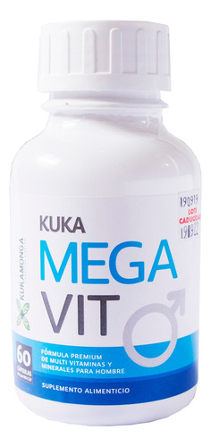 Vitaminas Y Minerales Para Hombre, Mega Vit - 60 Cápsulas Sabor Sin sabor Kukamonga