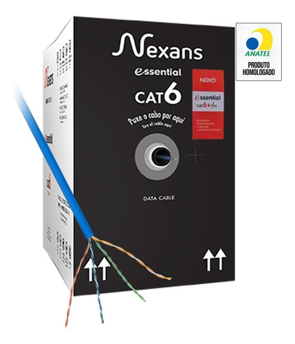 Caixa De Cabo De Rede Cat6+ Cm 305 Metros Nexans 23 Awg