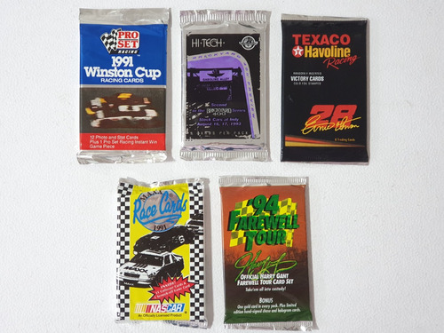 5 Sobres Nuevos Cerrados Tarjetas Nascar De Los 90´s