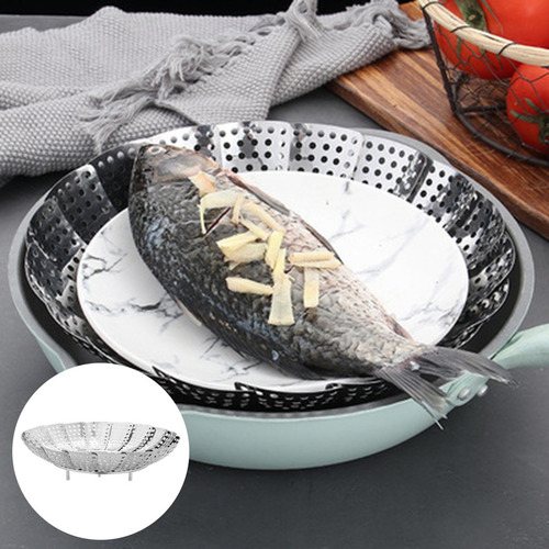 Imagen 2 de 9 de Plegable Rejilla Para Vapor Utensilios De Cocina Olla Medio