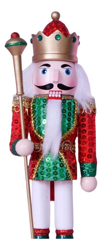 Cascanueces De Madera Brillante Figuras Navidad Bota Verde
