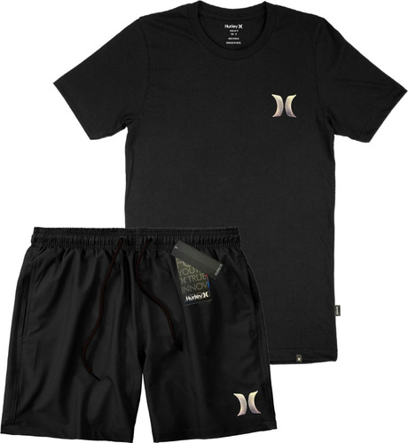 Conjunto Kit Short Elastano - Camiseta Algodão Masculino 