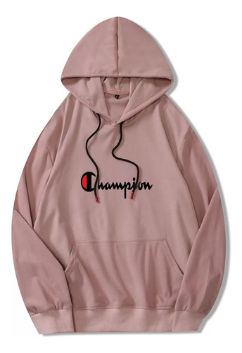 Champion Logo Hoodie Camisa Canguro Con Capucha Negra Para H