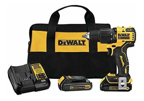 Taladro Percutor Dewalt Atomic 20v Max Litio 1/2 Pulgada Kit