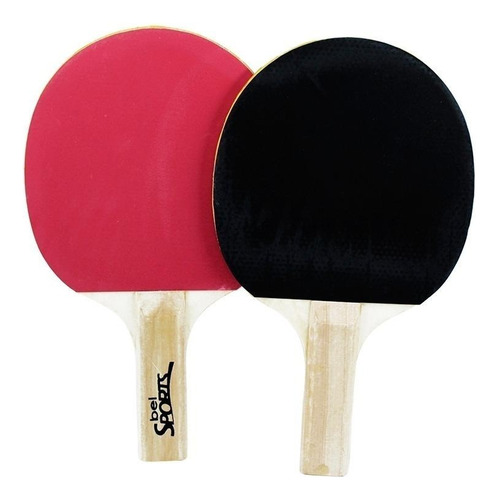 Pacote de 2 raquetes de ping pong Bel Sports 485000 preta/vermelha