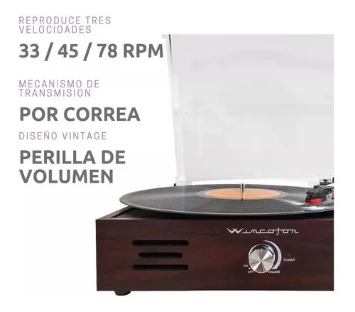 Bandeja Tocadisco Vinilo Wincofon Vintage Madera Winco W408