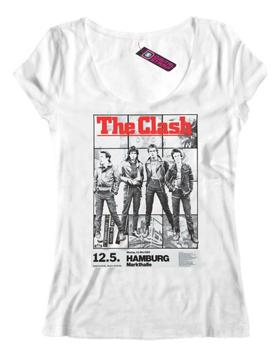 Remera Mujer The Clash Markthalle 1980 Rp440 Dtg Premium