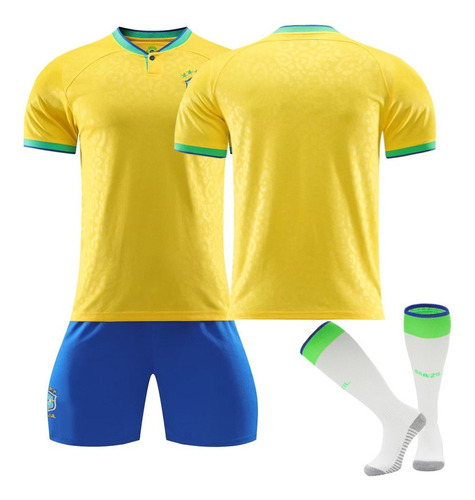 Ropa De Fútbol Brasileño Para Niños, Pantalones Cortos, Calc