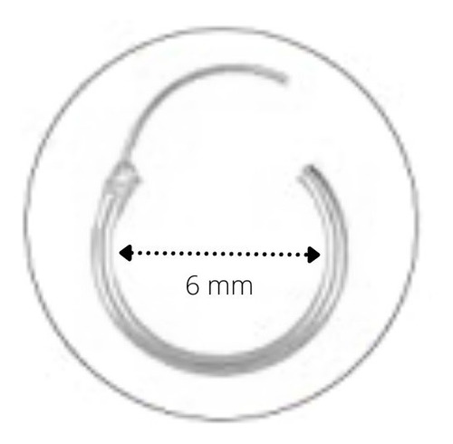 Par Brinco Piercing Argola Helix Cartilagem Prata 925 6mm