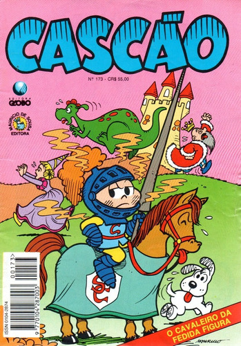 Cascão N° 173 - 36 Páginas - Em Português - Editora Globo - Formato 13 X 19 - Capa Mole - 1993 - Bonellihq Cx177 E23