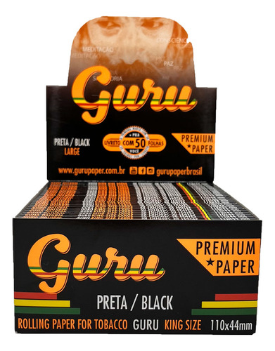 Caixa Seda Guru Preta Black Large 50 Livretos