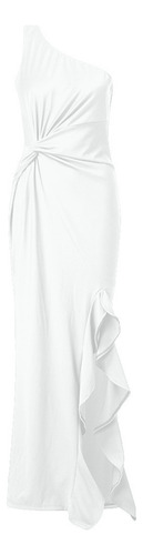 Vestido Feminino Com Babados, Vestido De Noite Sem Mangas, R