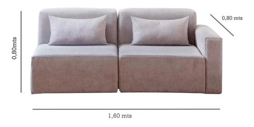 Imagen 2 de 10 de Sillon Dos Cuerpos O Uno Compack Chenille Premium