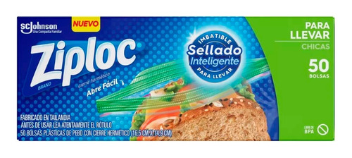 Ziploc Bolsas Cierre Hermético Para Llevar Chicas X50