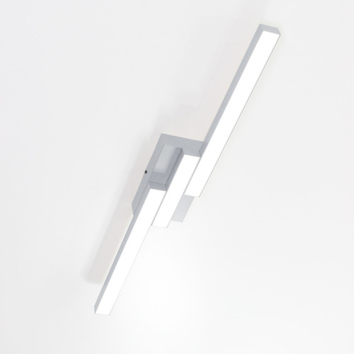 Plafon Linear Plx025 Luminalux 80cm Bivolt P/ Sala Moderna Estrutura Prata