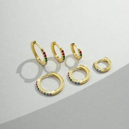 Brincos Évidence Argola Zircônias Banhado Ouro 18k 6