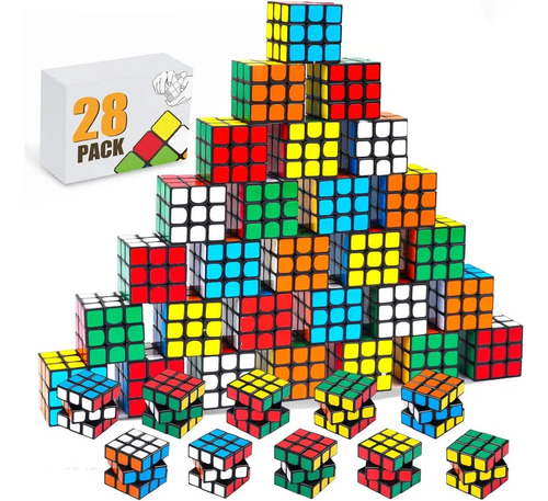 28 Peças De Mini Cubos De Rompecabezas Cubo Recuerdos De Fie