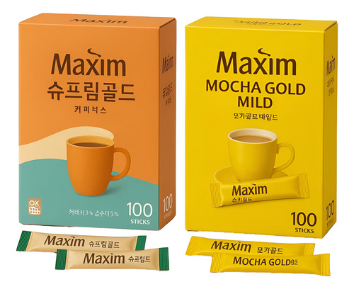 Combo Café Coreano Maxim Mocha Gold Mild & Maxim Supreme
