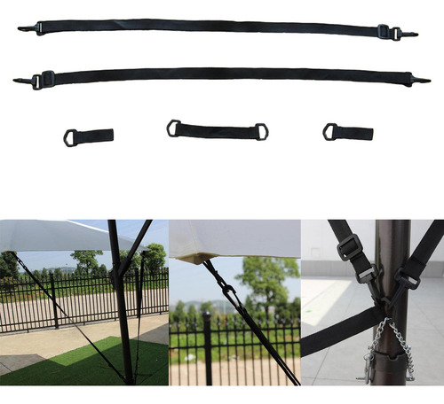 5 Correas De Sujeción Ajustables Para Sombrilla De Patio