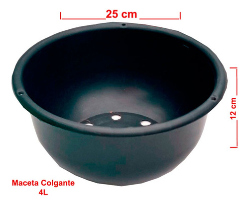 Maceta Colgante De Plástico Resistente Sustrato Incluido 4 L