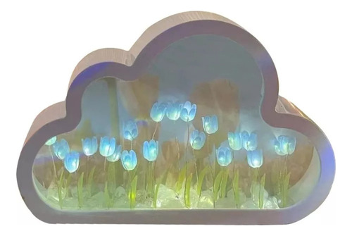 Luz Nocturna Con Espejo De Tulipán Led Nube Para Dormitorio
