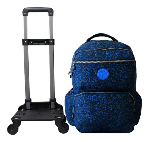Imagem 3 de 10 de Mochila Escolar Rodinhas Removível 360 Juvenil Wookey Azul