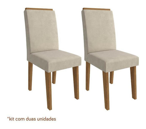 Conjunto 2 Cadeiras Milena C/ Moldura Savana/sued Bege