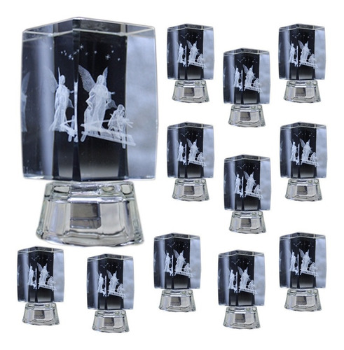 Imagen 1 de 10 de 18pz Recuerdo Personalizado Cristal 3d Luz Boda Bautizo Etc