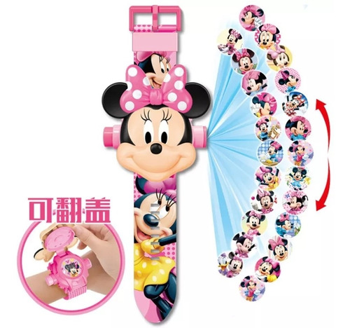 Minnie Reloj Proyector Juguete Didactico Figura Disney