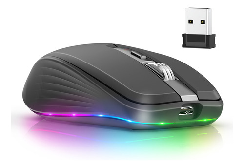 Mouse Inalámbrico De Doble Modo 2.4g+bt5.1 Ratones Para Jueg