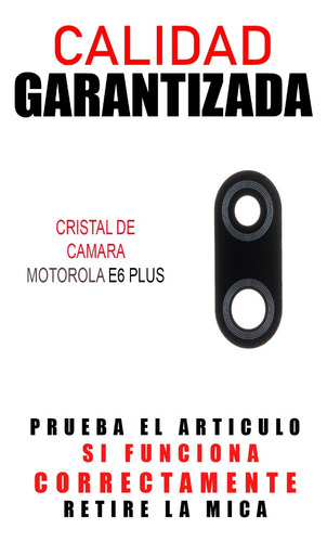 Cristal De Camara Para Motorola E6 Plus