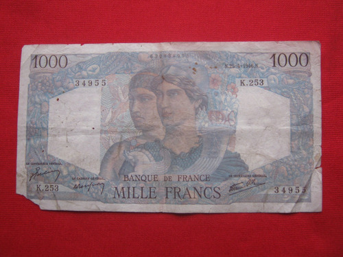 Francia 1000 Francos 1946 Minerva Y Hércules 