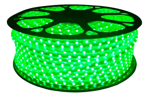 Mangueira Led 5050 Verde 6m Chata 60 Leds/m Ip65 110/220v