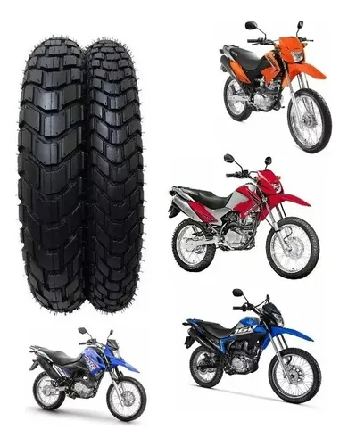 comprar Par Pneu Moto Honda Bros 150\u002F160 Modelo 110\u002F90-17 + 90\u002F90-19