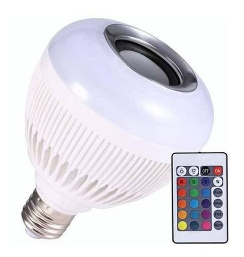 Âmpada Bluetooth Com Bocal Para Tomada Caixa Som Musical Cor Branco 110v/220v