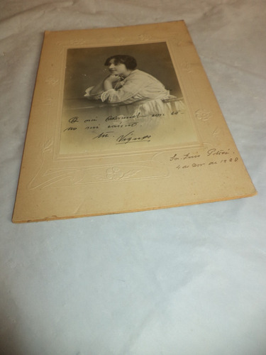 Antigua (1920) Fotografía Dedicada De Una Joven Dama (Usado)