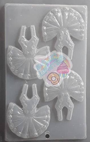 Imagen 1 de 4 de *molde Mediano Jabon Gelatina 4 Vestidos Tutu Ballet Yeso