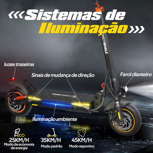 Honeywhale T4a Patinete Elétrico Motor 750w Velocidade 45 Km/h-max 35km De Autonomia Scooter Dobrável Com App Bluetooth Honey Whale