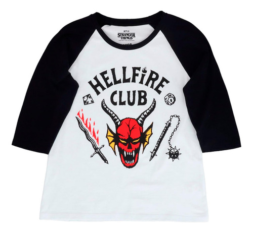 Playera Mujer Hellfire Club Raglan Máscara De Látex