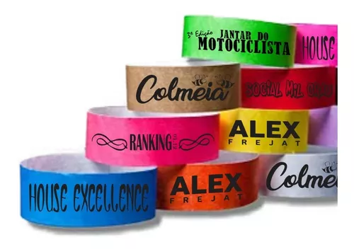 Kit 200 Pulseiras Vip Para Festa Evento Personalizada Tyvek