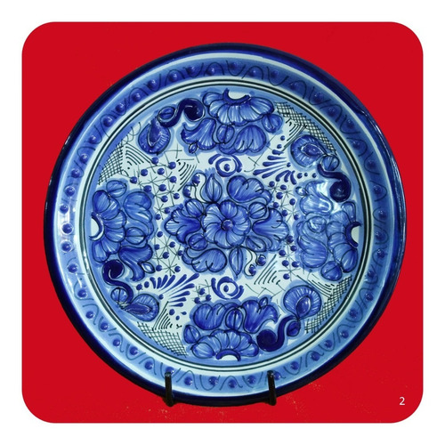 Imagen 8 de 10 de Los Más Vendidos!!! Plato De Talavera Poblana Azul 25 Cm Plt