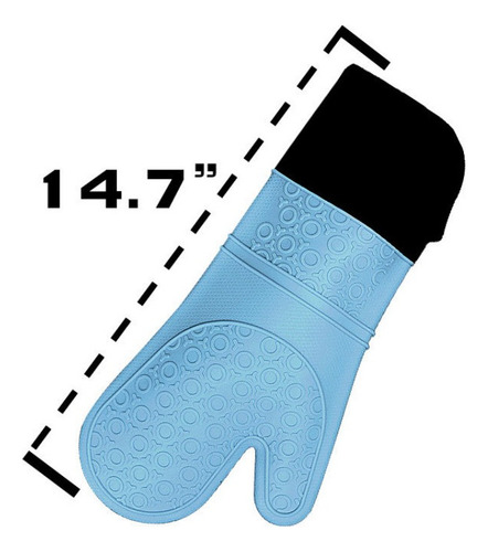 1 Par De Guantes Impermeables Largos De Silicona Con Algodón