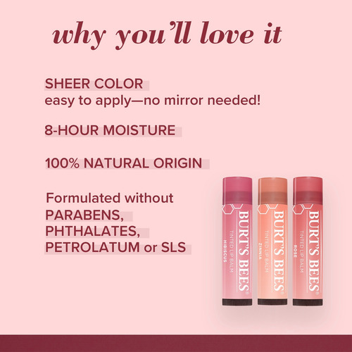 Imagen 4 de 6 de Bálsamo Labial Con Color Burt's Bees Rose